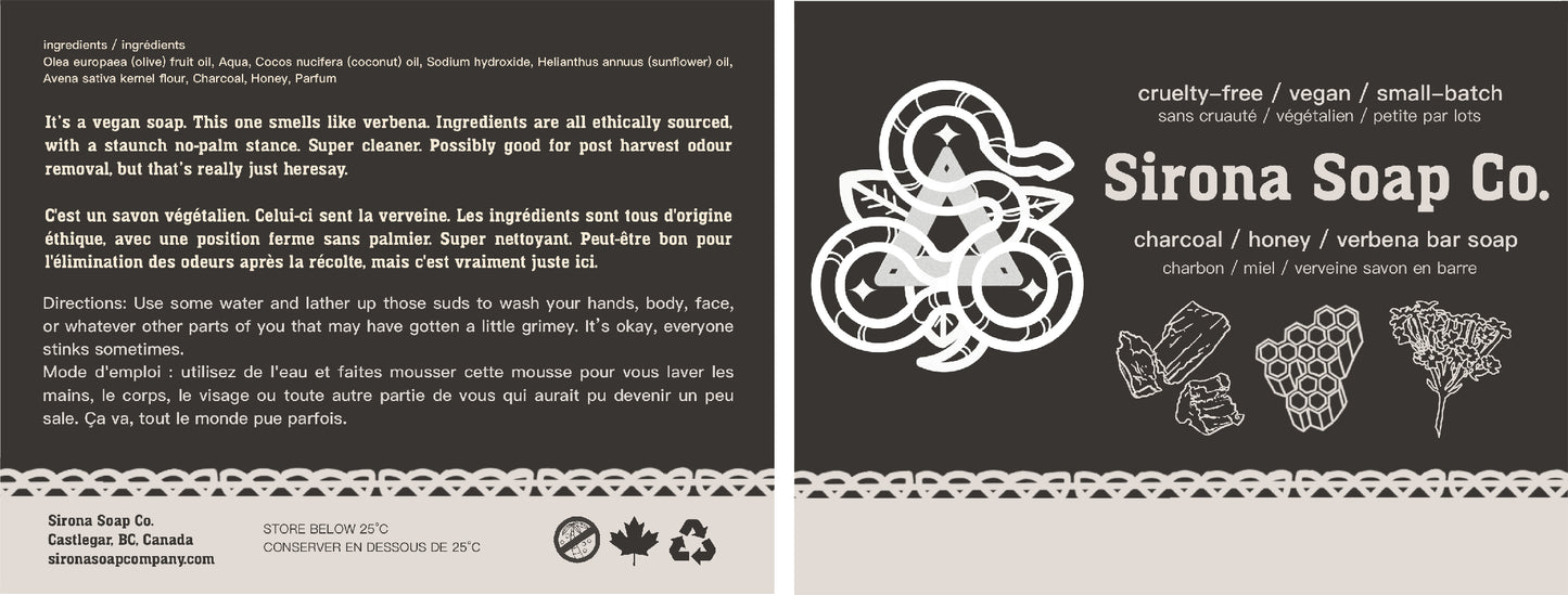 Charcoal Verbena bar soap